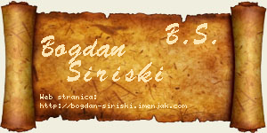 Bogdan Siriški vizit kartica